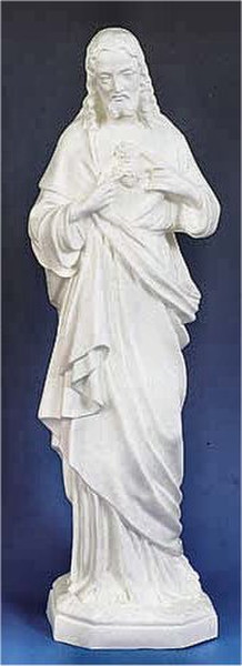 Sacred Heart Of Jesus White Garden Statue